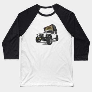 Jeep Wrangler Camp Time - White Jeep Baseball T-Shirt